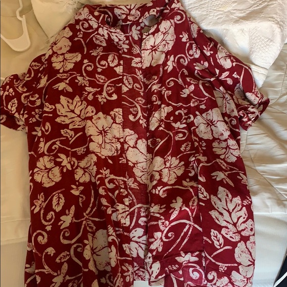 Vintage Hawaiian flannel/shirt/crop top - Picture 3 of 3